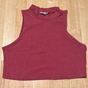 Large turtleneck pink crop top